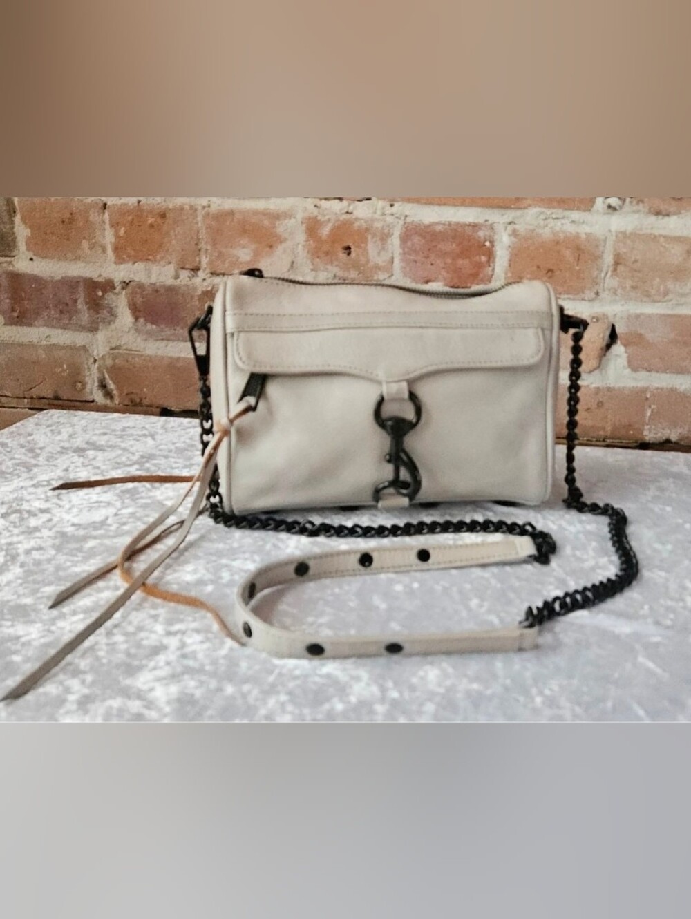 Rebecca Minkoff Crossbody, Clasp And Zip Front, Convertible Clutch Bag - Ecru